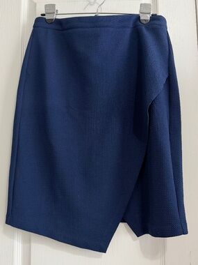 NYCC Navy Blue Asymmetric Tulip Skirt - Size 8